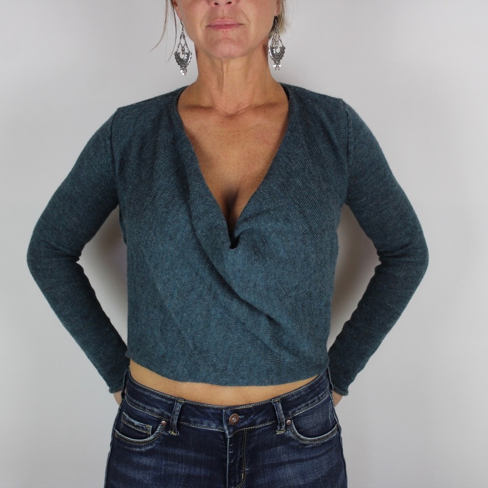 Cropped Cowl Neck Sweater